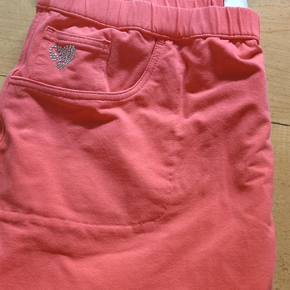 Women's Coral Jean Shorts with Heart Detail